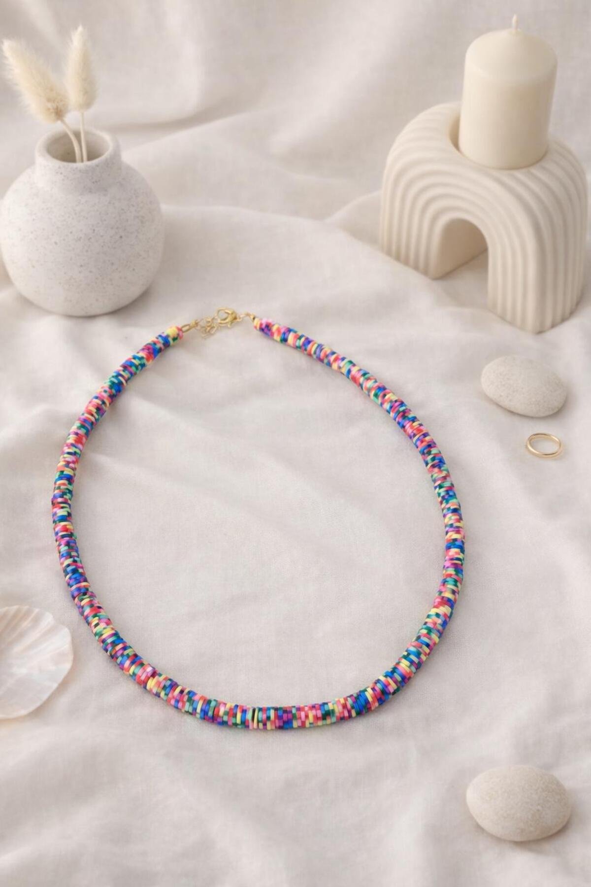 Koyu Renkli Karışık Fimo Kolye