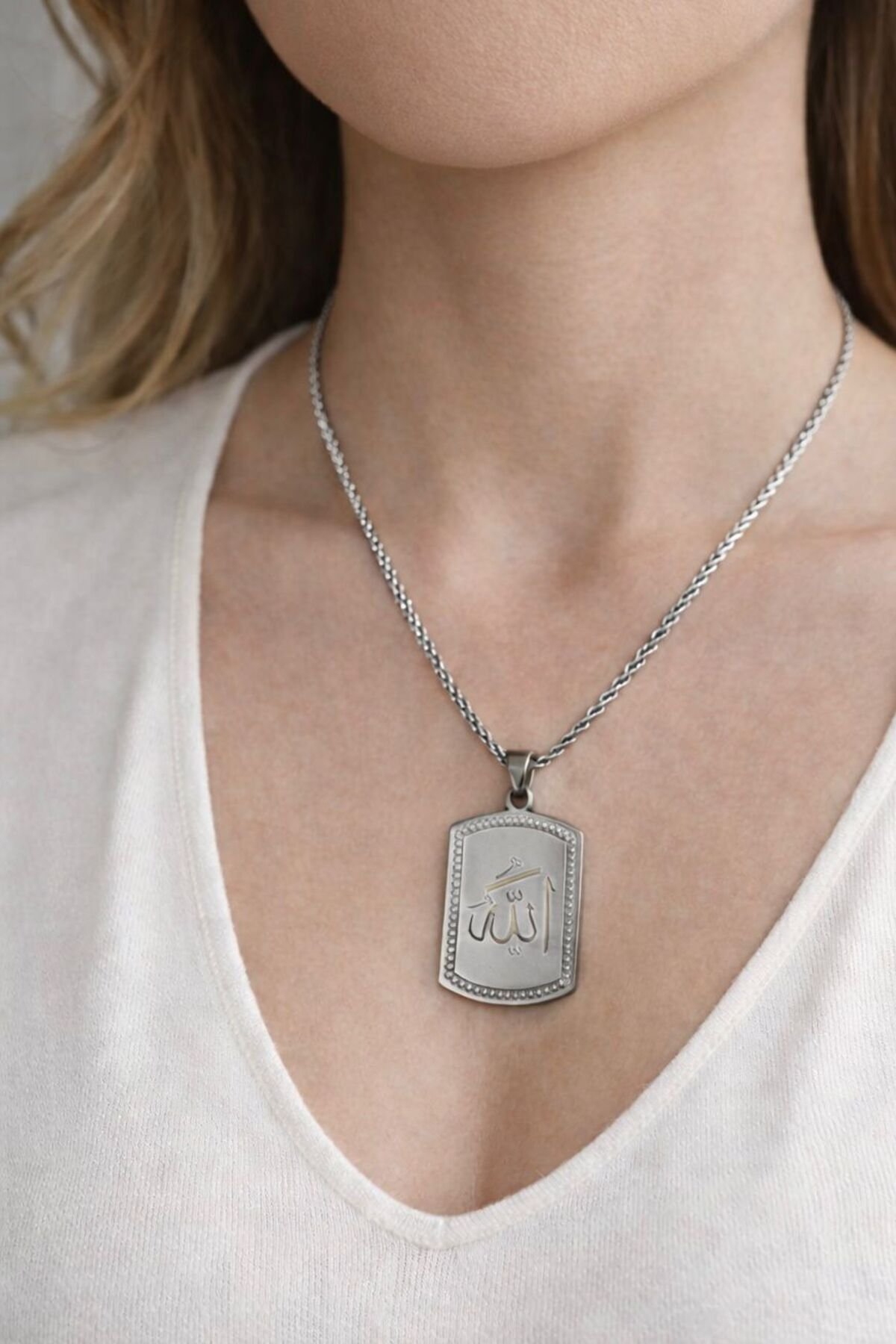 GOD WRITTEN STEEL NECKLACE