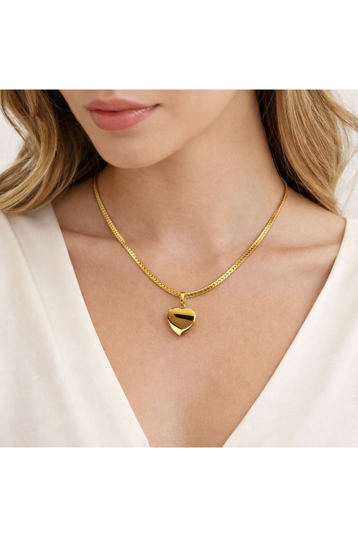 KALPLİ ÇELİK KOLYE