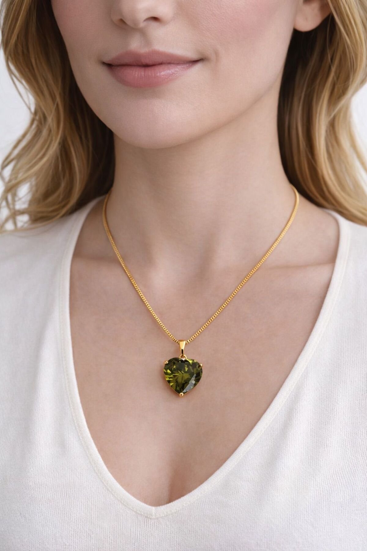 XUPİNG YEŞİL TAŞLI KOLYE