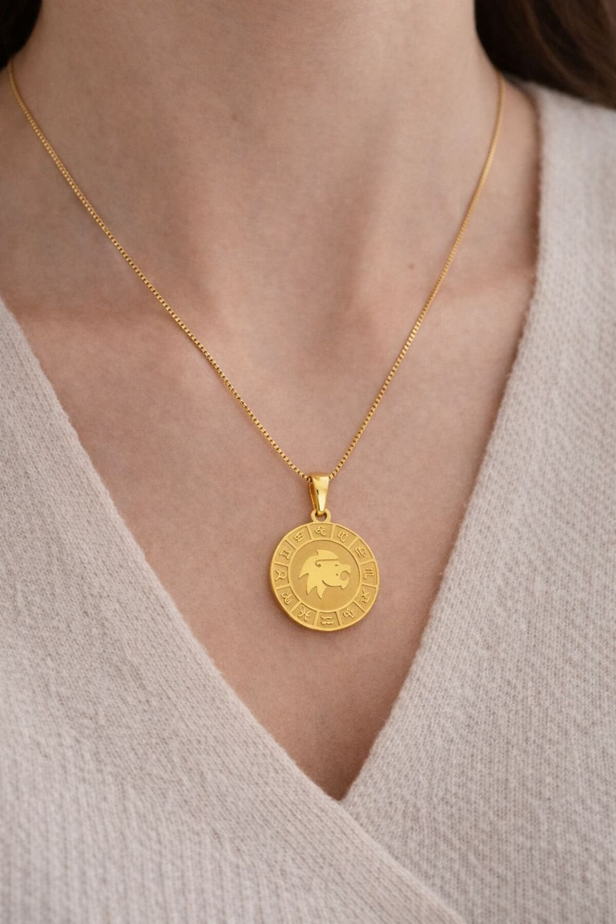 ASLAN BURCU ÇELİK KOLYE