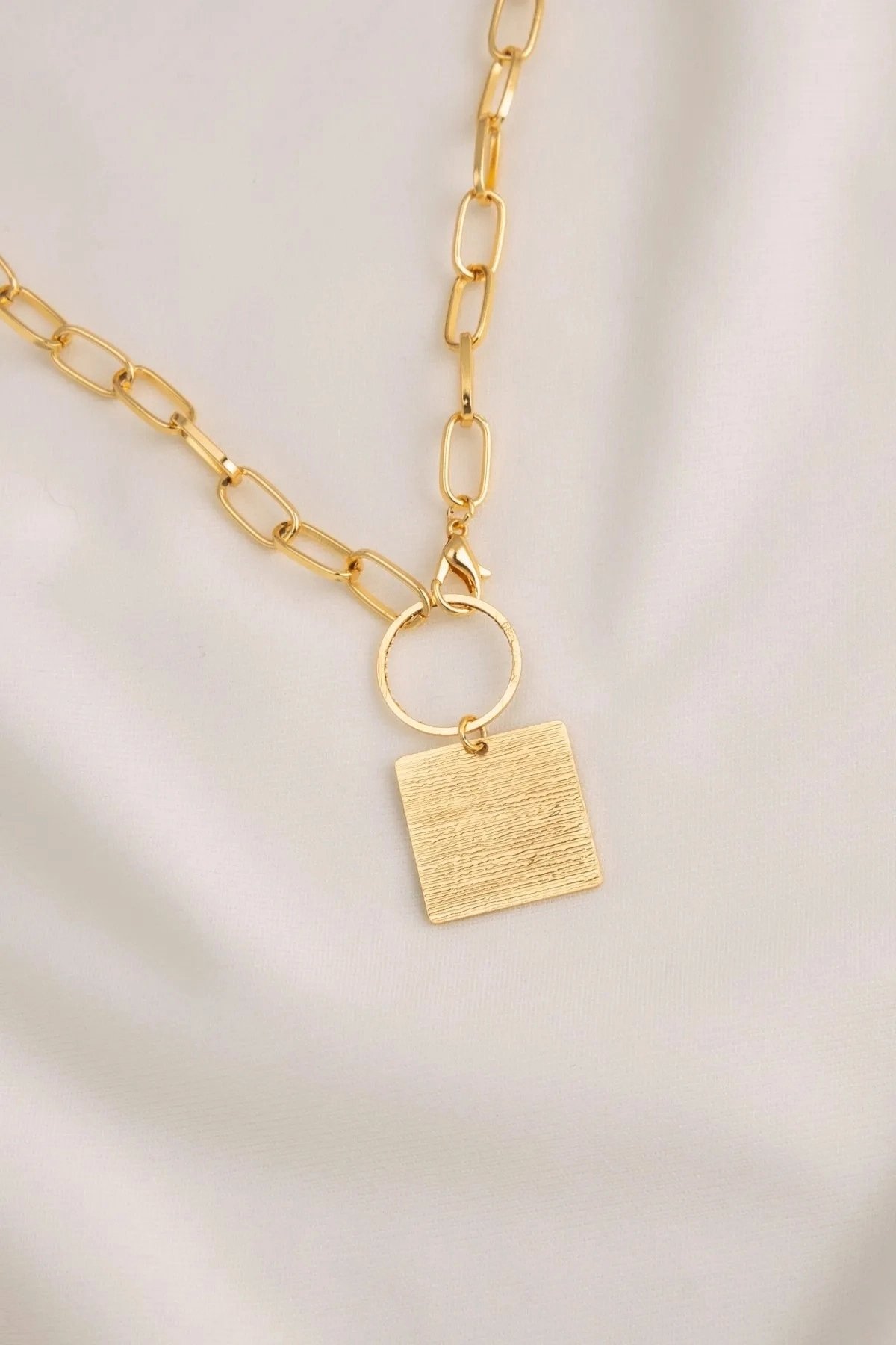 Square Chain Necklace Gold
