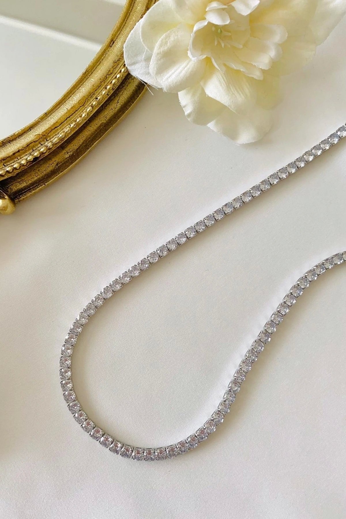 BAGET KESİM MODEL SU YOLU KOLYE GÜMÜŞ