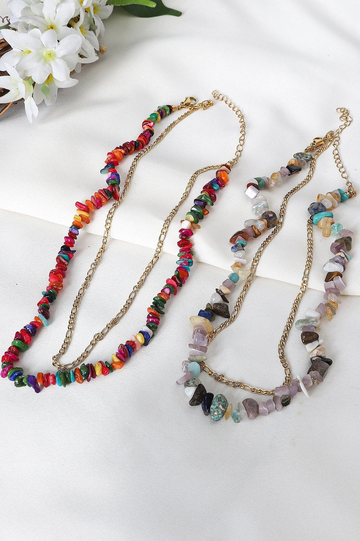 316L Çelik Model Taşlı Kadın Çakra Kolye