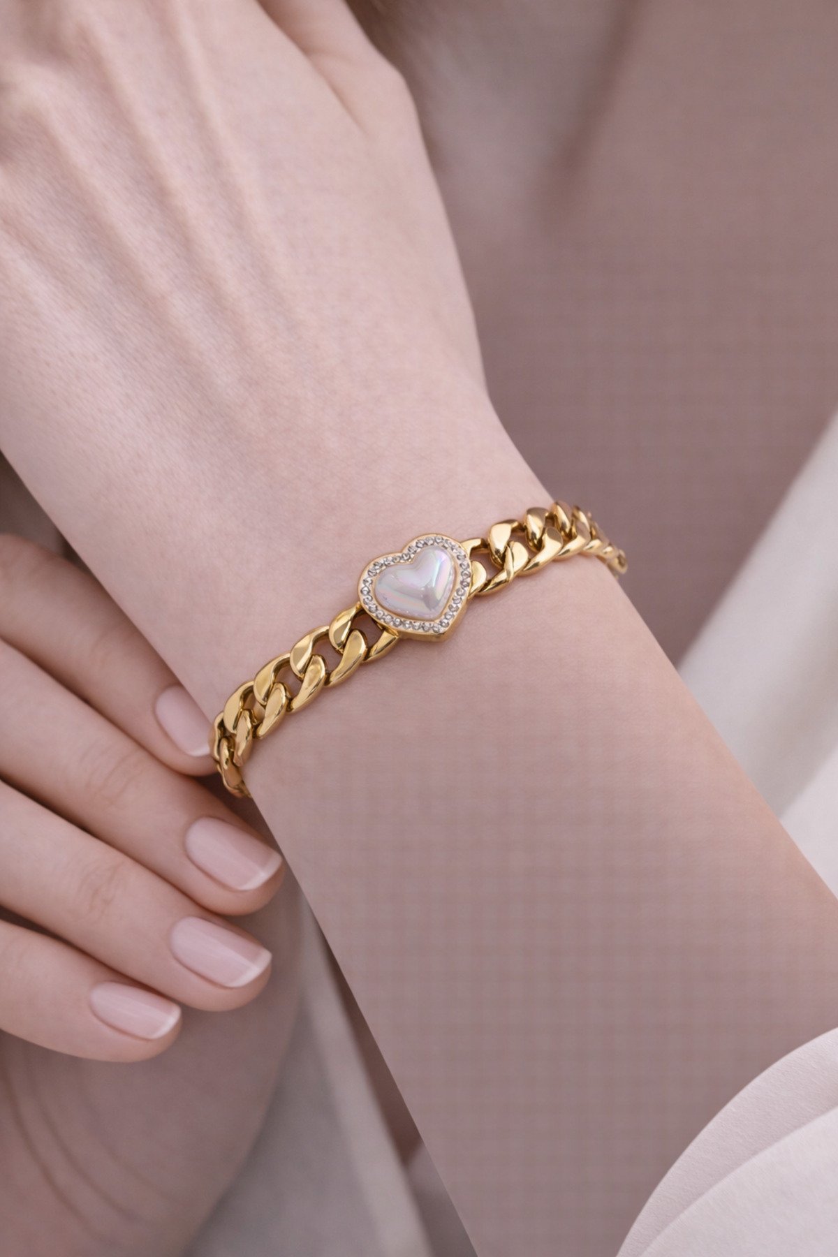 Heart Zircon Steel Bracelet