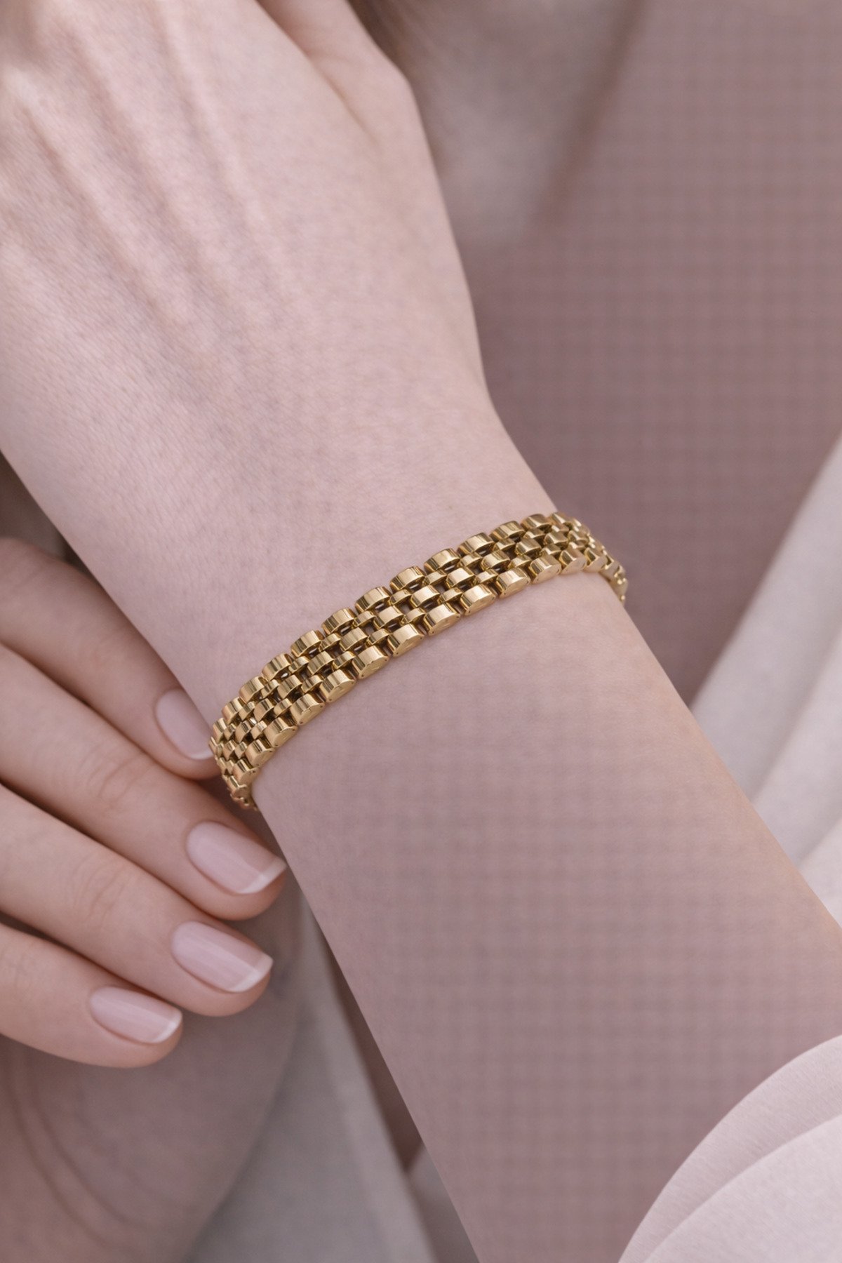 Rolex Model Kalın Çelik Kordon Bileklik