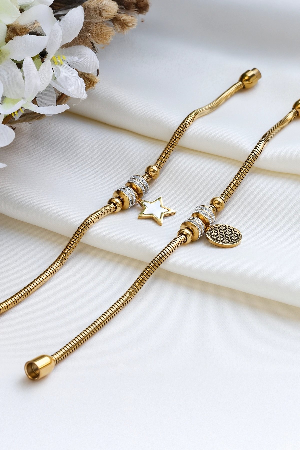 Life Floral Charm Bracelet