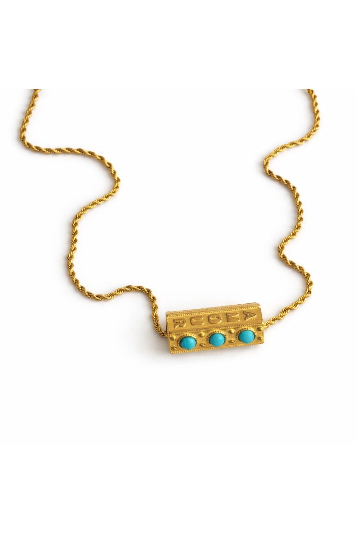 DOĞAL TAŞLI ÇELİK KOLYE