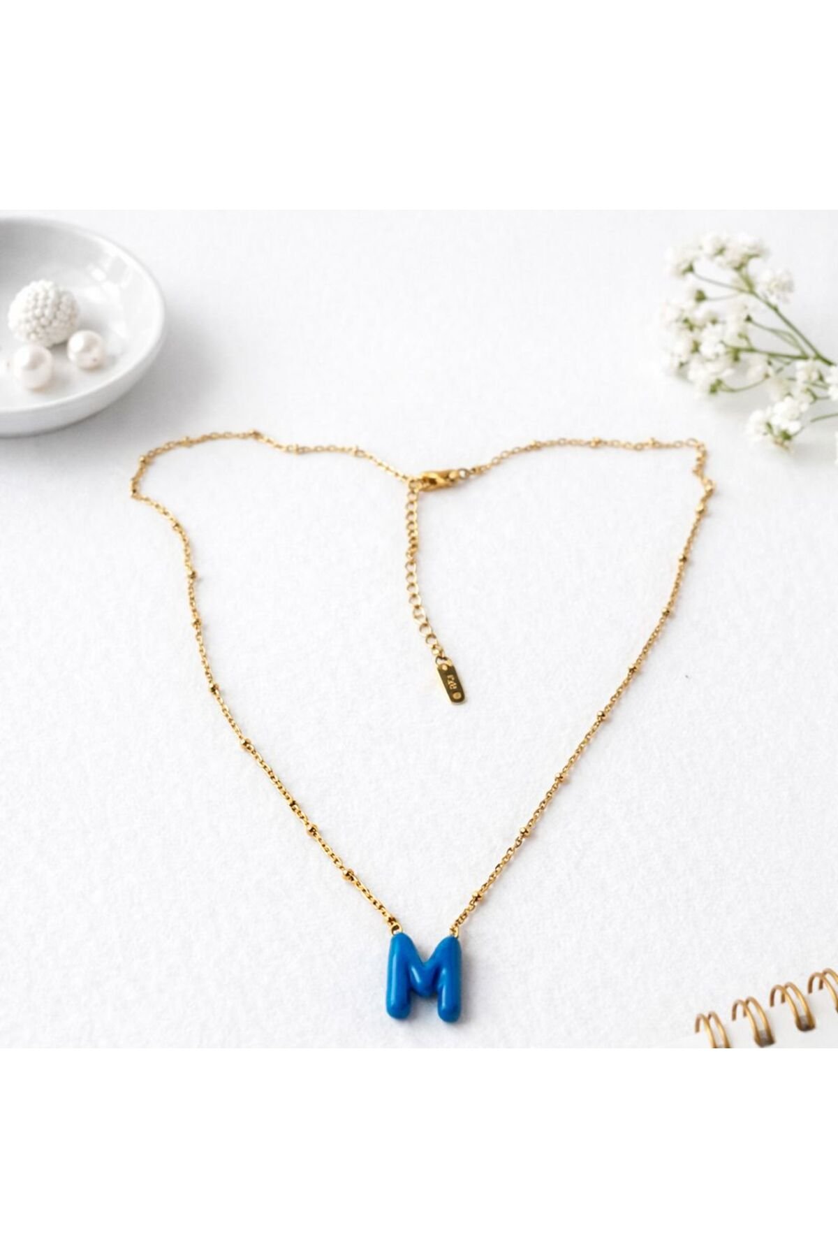 H Harfi Zarif Çelik Kolye