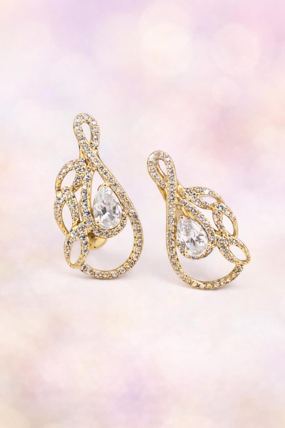 Xuping Gold Taşlı Zarif Küpe