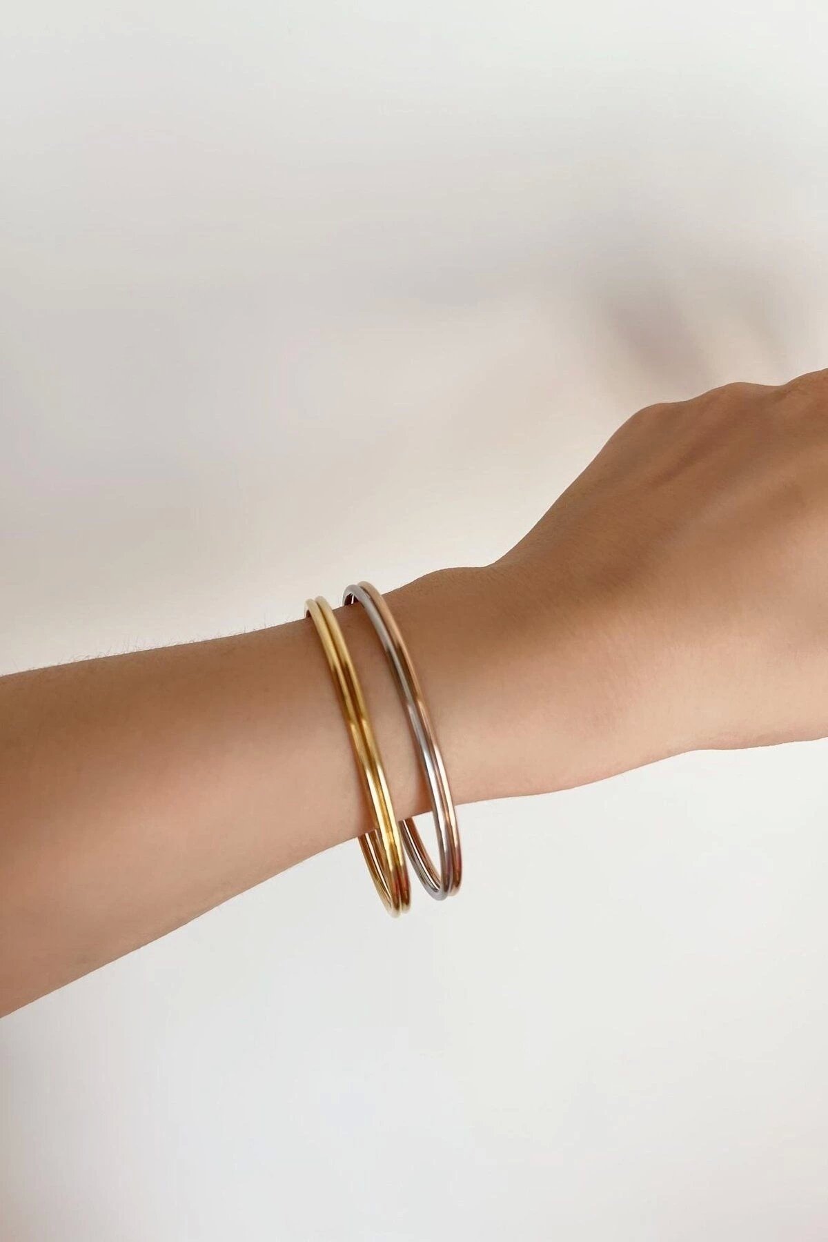 Çelik 3 Renk  Ajda Set Bilezikk